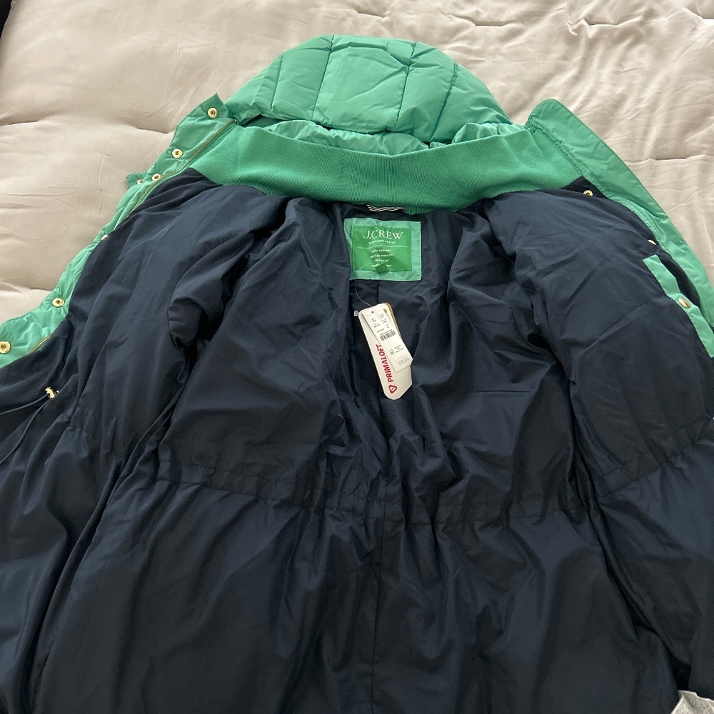 J crew puffer jacket XL